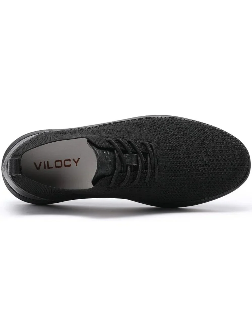 VILOCY Men's Black Ethylene Vinyl Acetate Casual Breathable Comfortable Sneakers